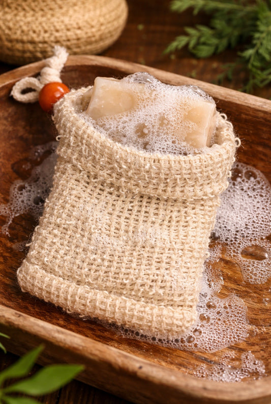 Sisal Linen Soap Bag